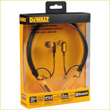 DEWALT Bluetooth Neckband Headphones with Mic, 30H Battery & Noise Isolation