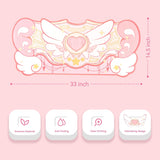 GeekShare Kawaii Large Gaming Mouse Pad – Pink Non-Slip Waterproof Desk Mat, Star Wings