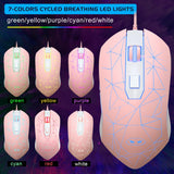 K1 RGB Gaming Keyboard and Mouse Combo – 104 Keys Backlit, Pink