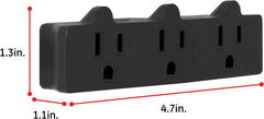 GE 3-Outlet Extender, Grounded Wall Tap, 3-Prong, Multiple Plug, Power Splitter
