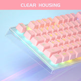 K1 RGB Gaming Keyboard and Mouse Combo – 104 Keys Backlit, Pink