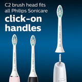 Philips Sonicare C2 Optimal Plaque Control Replacement Brush Heads, 3-Pack, White (HX9023/65)