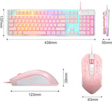 K1 RGB Gaming Keyboard and Mouse Combo – 104 Keys Backlit, Pink