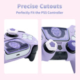GeekShare PS5 Controller Skin – Silicone Protective Cover with Thumb Grips & Stickers, Star Wings Purple