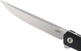 CRKT CEO Flipper EDC Folding Pocket Knife: Low Profile Gentleman's Knife, Everyday Carry, Satin Blade