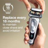Braun Series 9 Replacement Shaver Head 92S – Compatible with All Series 9 Razors (Silver)