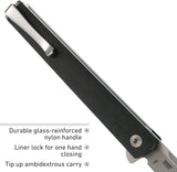 CRKT CEO Flipper EDC Folding Pocket Knife: Low Profile Gentleman's Knife, Everyday Carry, Satin Blade