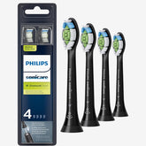 Philips Sonicare W DiamondClean Toothbrush Heads, Black, 4-Pack (HX6064/95)
