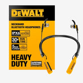 DEWALT Bluetooth Neckband Headphones with Mic, 30H Battery & Noise Isolation