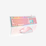 K1 RGB Gaming Keyboard and Mouse Combo – 104 Keys Backlit, Pink