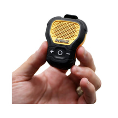 DEWALT Wearable Bluetooth Speaker — Magnetic Clip-On Wireless Jobsite Pro Water-Resistant Portable Speaker — Built-in Mic for Hands-Free Music and Calls,Black