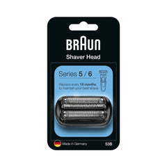 Braun Series 5 Electric Shaver Replacement Head, Easily Attach Compatible Head for New Generation Series 5/6 Shavers, 53B, Black
