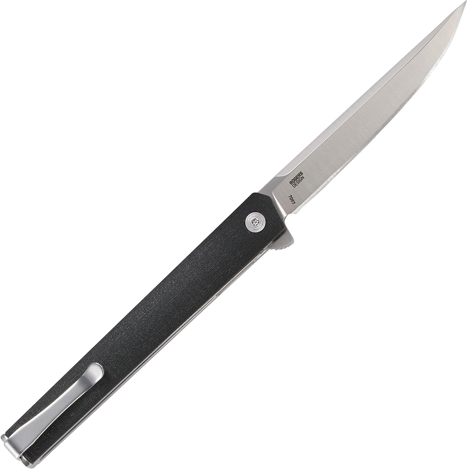 CRKT CEO Flipper EDC Folding Pocket Knife: Low Profile Gentleman's Knife, Everyday Carry, Satin Blade