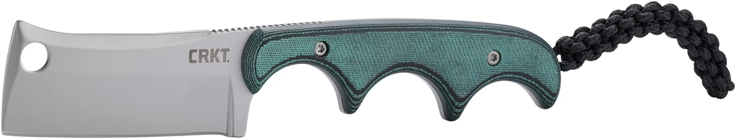 CRKT Minimalist Cleaver EDC Knife – Compact Fixed Blade with Bead Blast Handle & Sheath