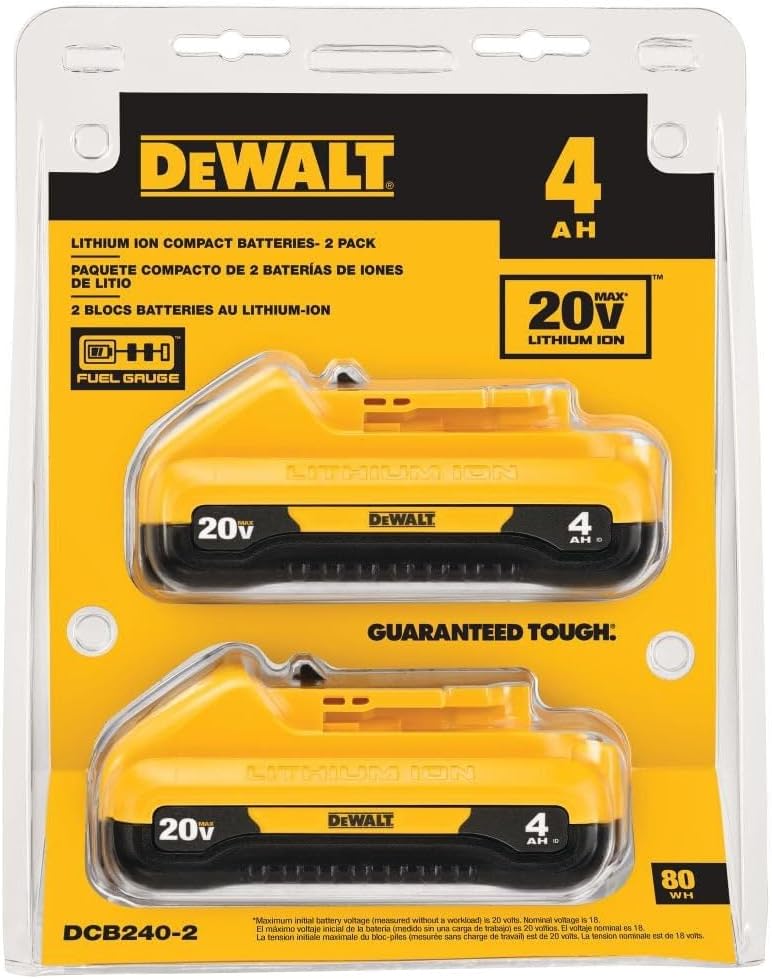 DEWALT 20V MAX 4Ah Lithium-Ion Battery 2-Pack