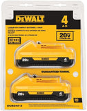 DEWALT 20V MAX 4Ah Lithium-Ion Battery 2-Pack