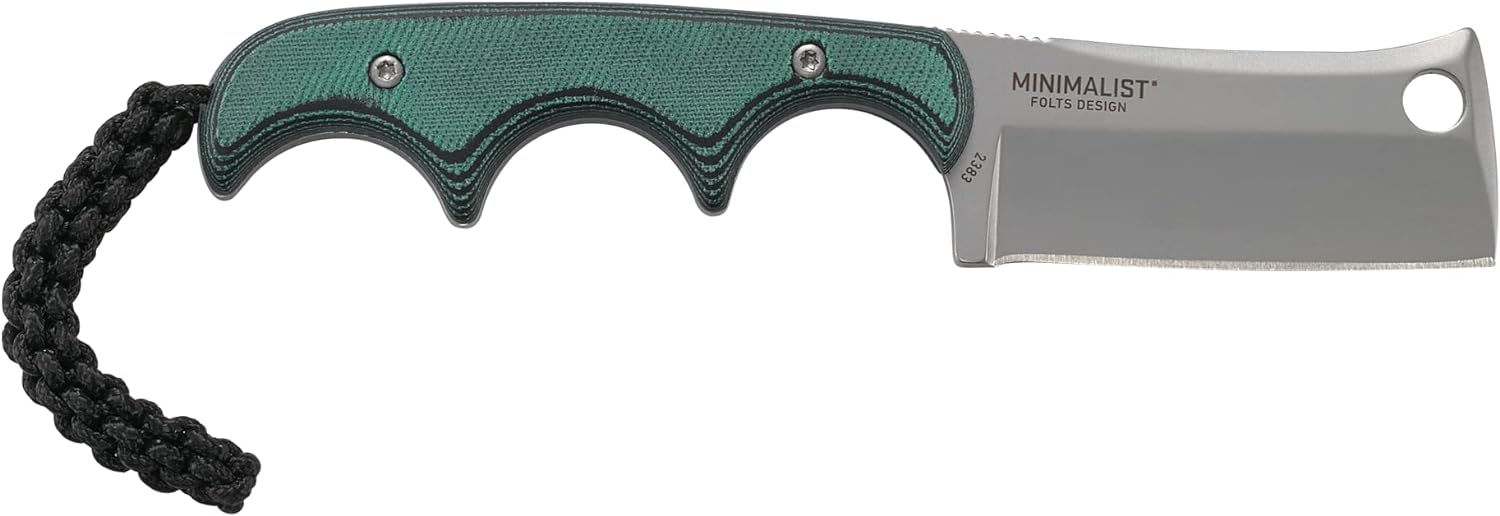 CRKT Minimalist Cleaver EDC Knife – Compact Fixed Blade with Bead Blast Handle & Sheath