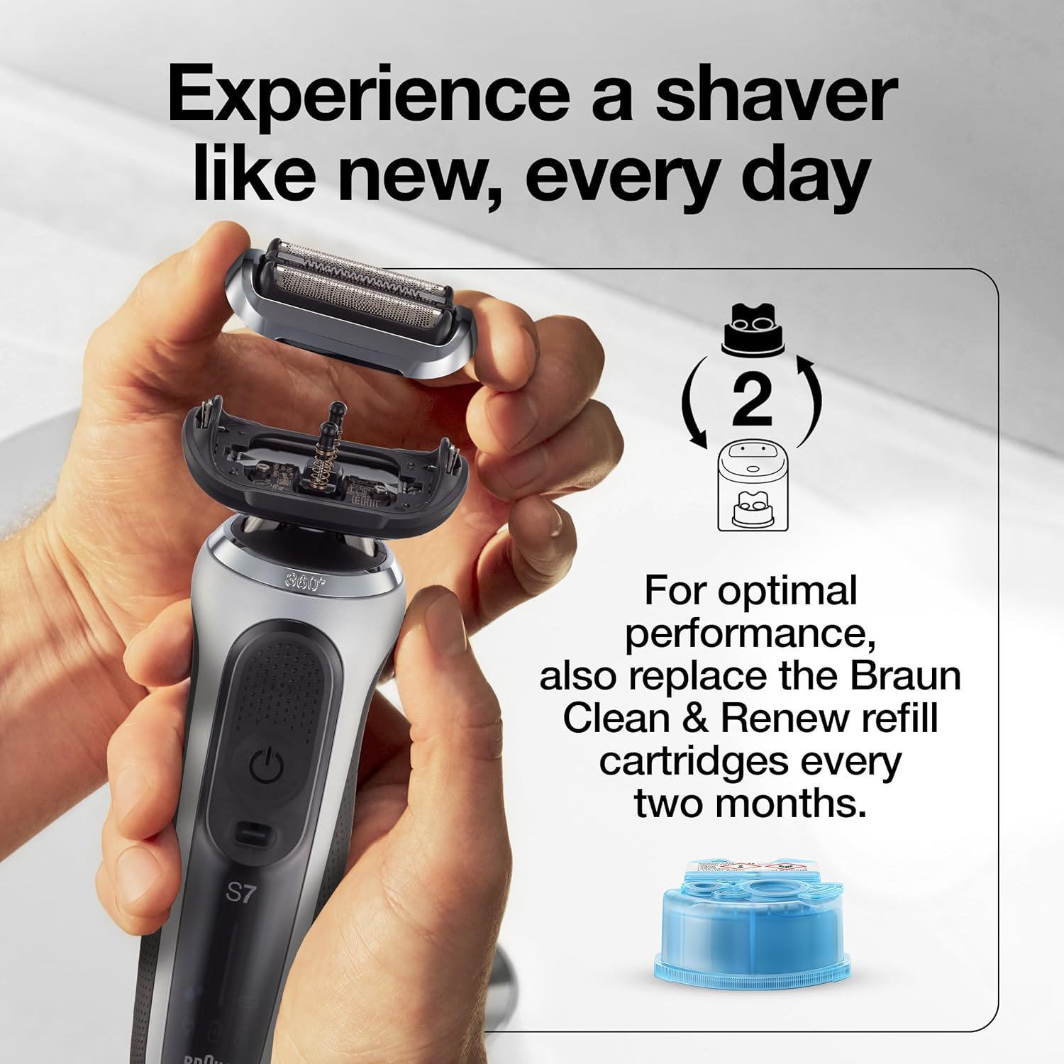 Braun Series 7 Replacement Shaver Head 73s – Compatible with 7020s, 7025s, 7085cc, 7027cs, 7071cc