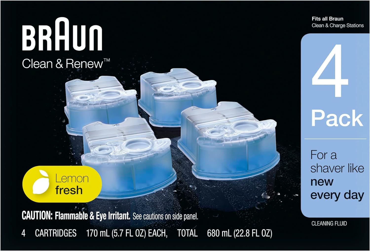 Braun Clean & Renew Refill Cartridges CCR - 22.8 fl oz (Pack of 4)