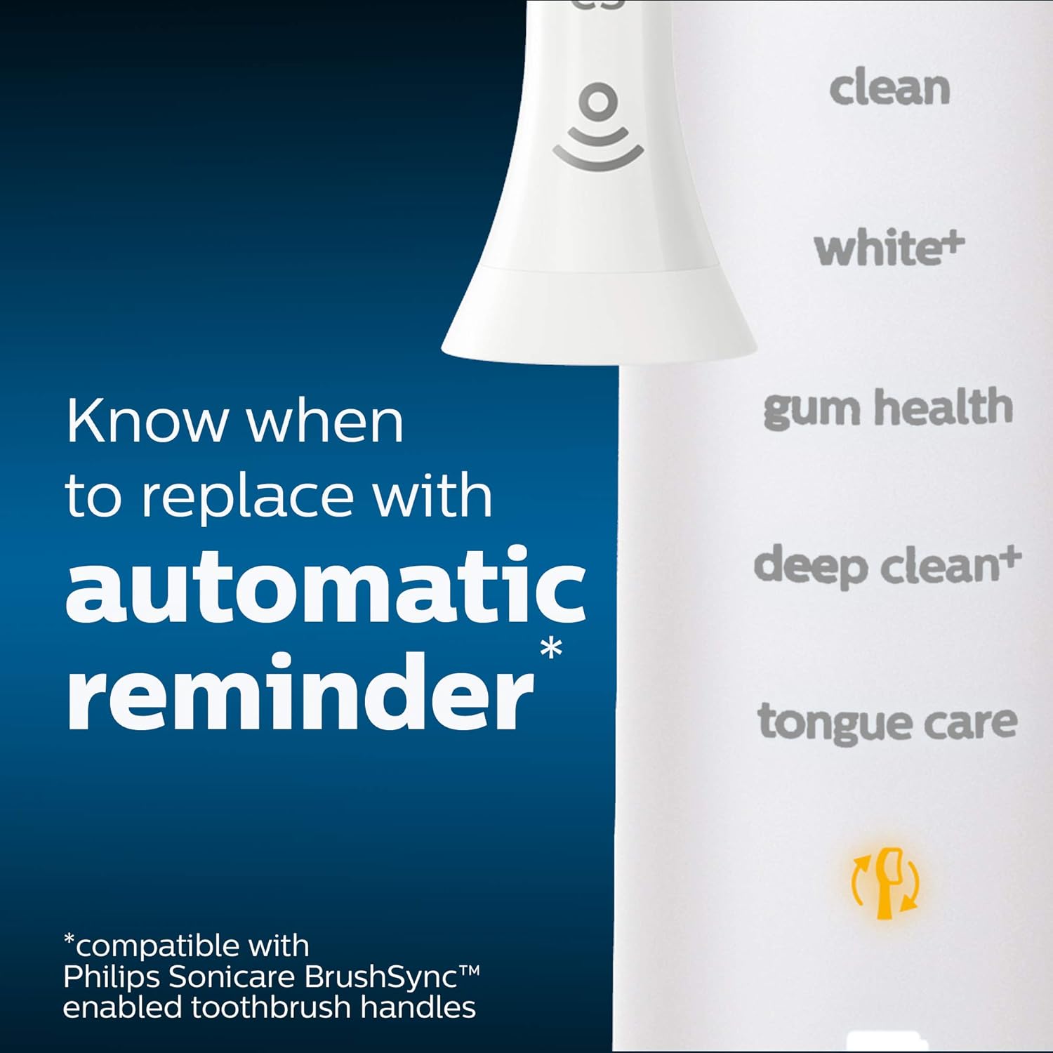 Philips Sonicare DiamondClean Replacement Toothbrush Heads, 4-Pack, White (HX6064/65)