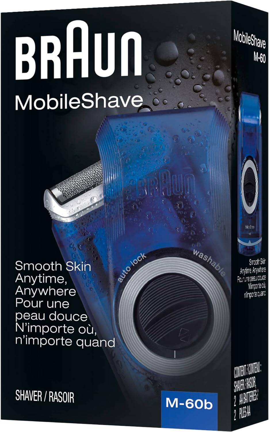 Braun Electric Razor for Men, M60b Mobile Electric Foil Shaver, Washable