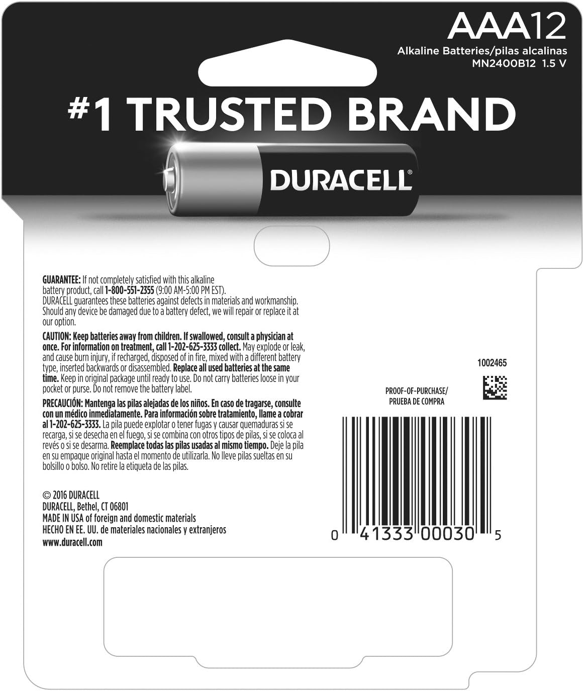 Duracell - CopperTop AAA Alkaline Batteries - 12 Count (Pack of 1)
