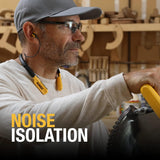 DEWALT Bluetooth Neckband Headphones with Mic, 30H Battery & Noise Isolation