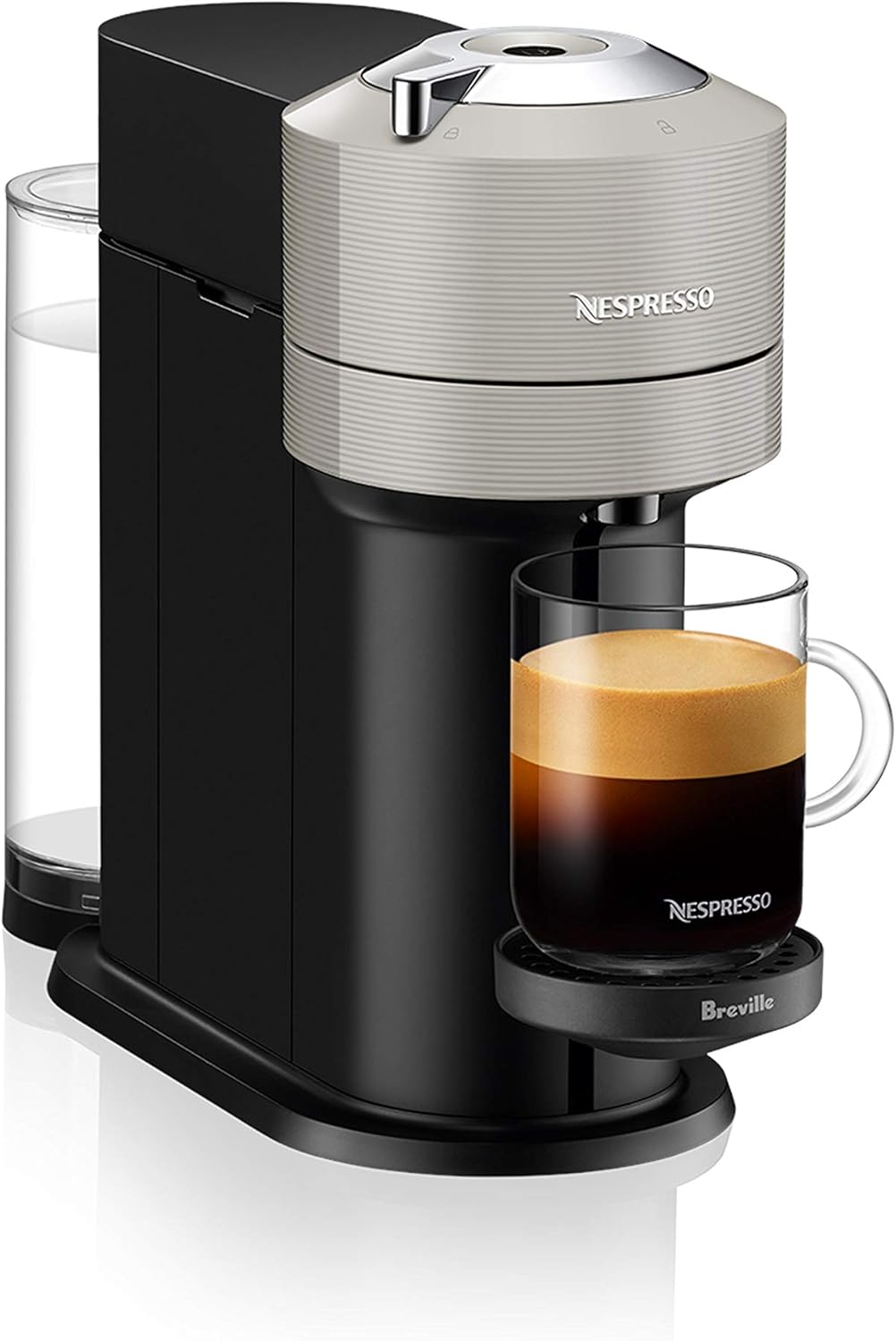 Nespresso Vertuo Next with Aeroccino Milk Frother – Light Grey