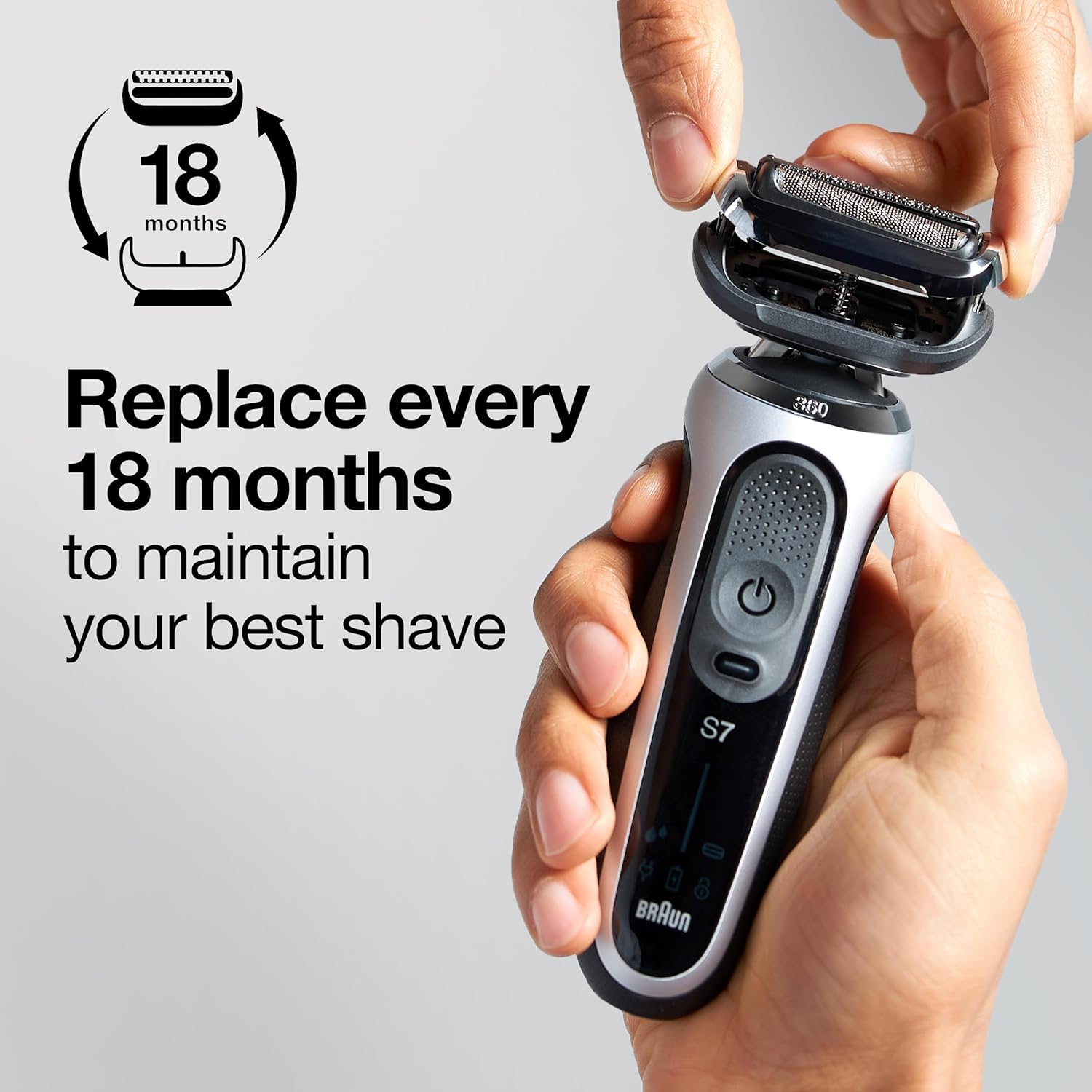 Braun Series 7 Replacement Shaver Head 73s – Compatible with 7020s, 7025s, 7085cc, 7027cs, 7071cc