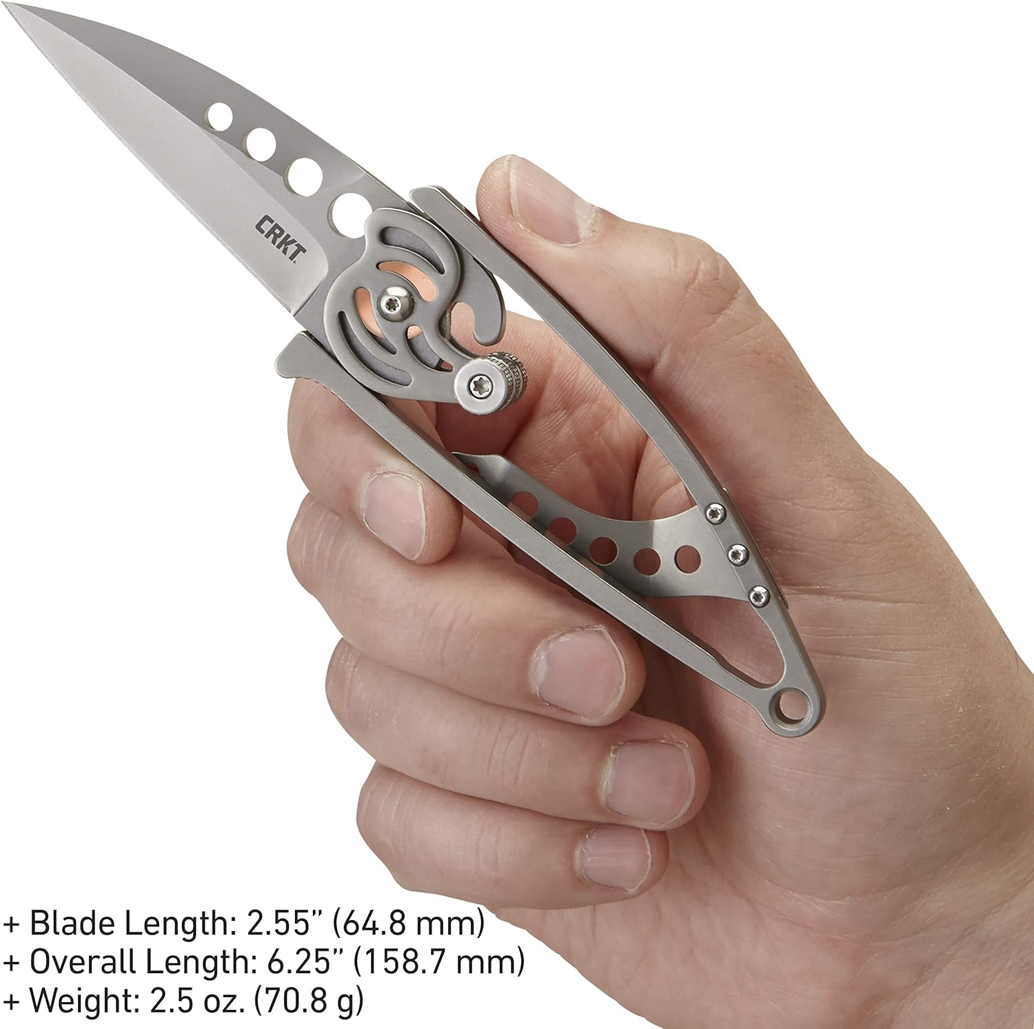 CRKT Snap Lock Folding Knife, Satin Blade, Quick Release Lanyard