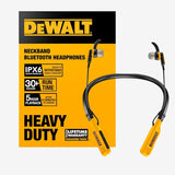 DEWALT Bluetooth Neckband Headphones with Mic, 30H Battery & Noise Isolation
